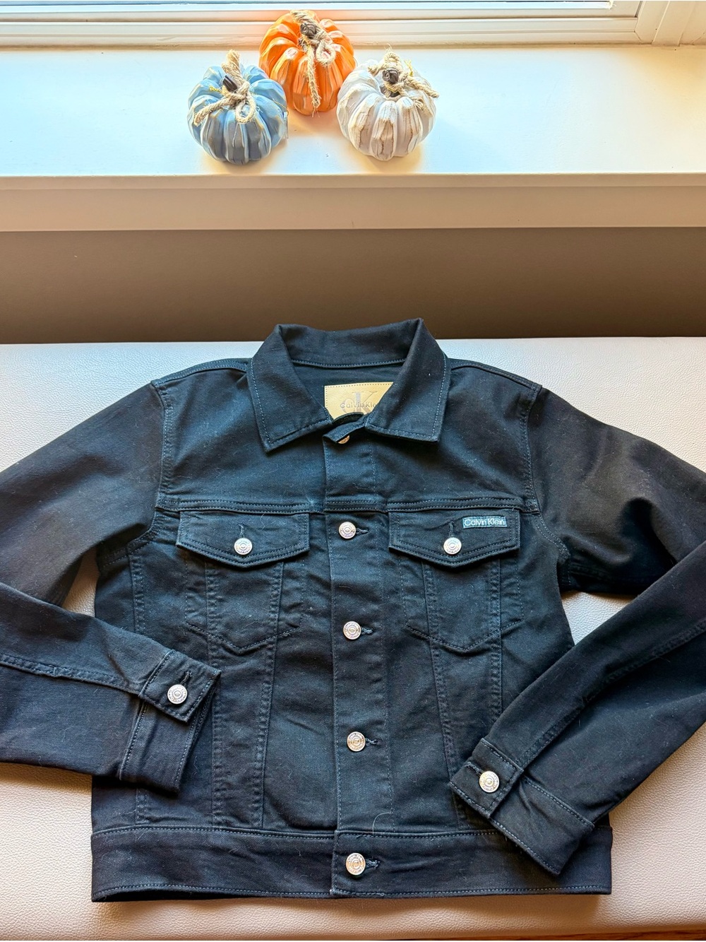 Calvin Klein Black Denim-Style Shirt Jacket